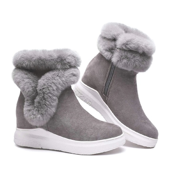 Womens Snow Boots for Women,Wedge Winter Warm Faux - Picture 5 of 7